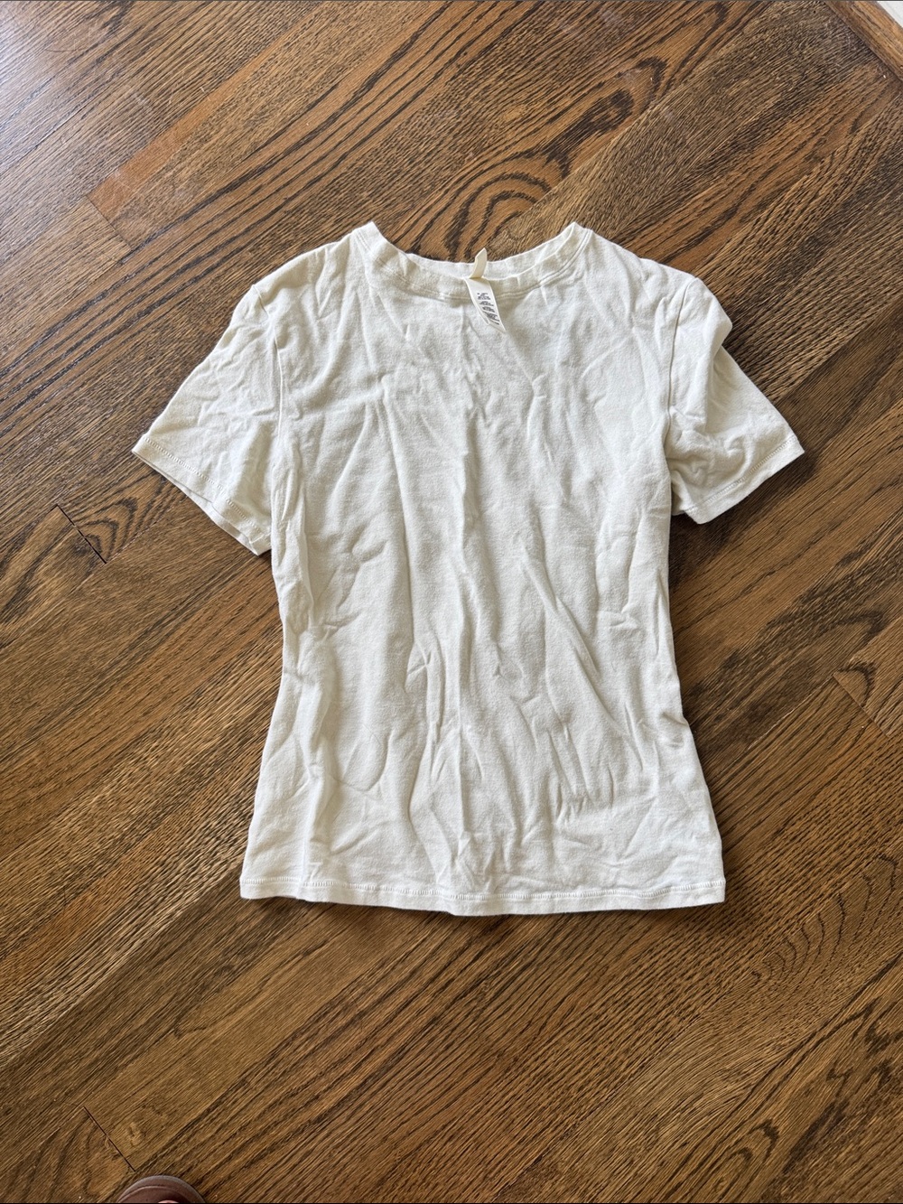 SKIMS Cream Short Sleeve Crew Tee